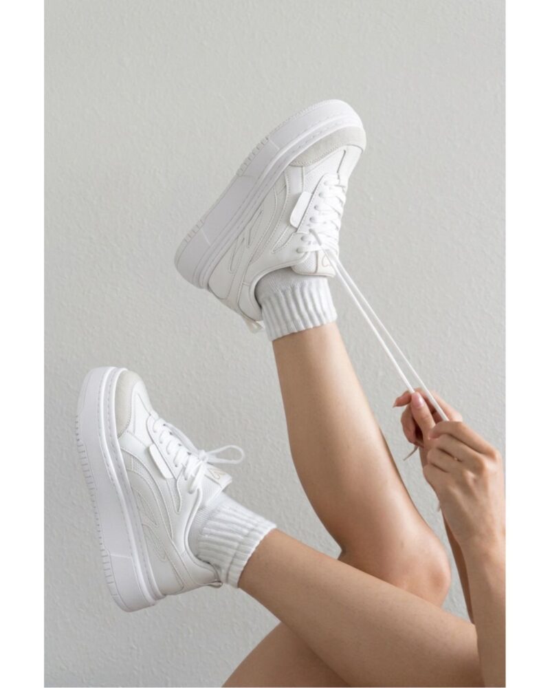 Tenis Blancos Chunky Kiara para Mujer | Contraste Clásico