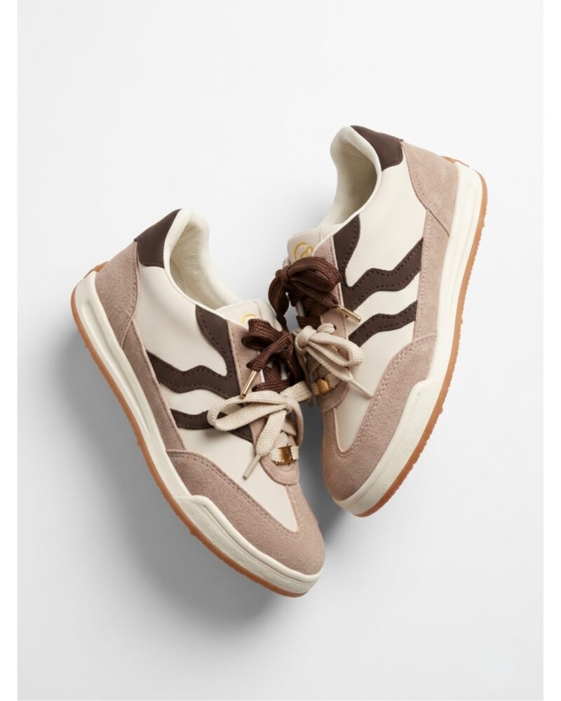 Tenis Beige con apliques en café Casual Urbanos para Mujer Ref Melrose