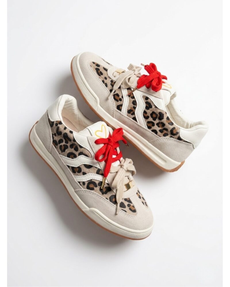 Tenis Beige con detalles en animal print Casual Urbanos para Mujer Ref Melrose