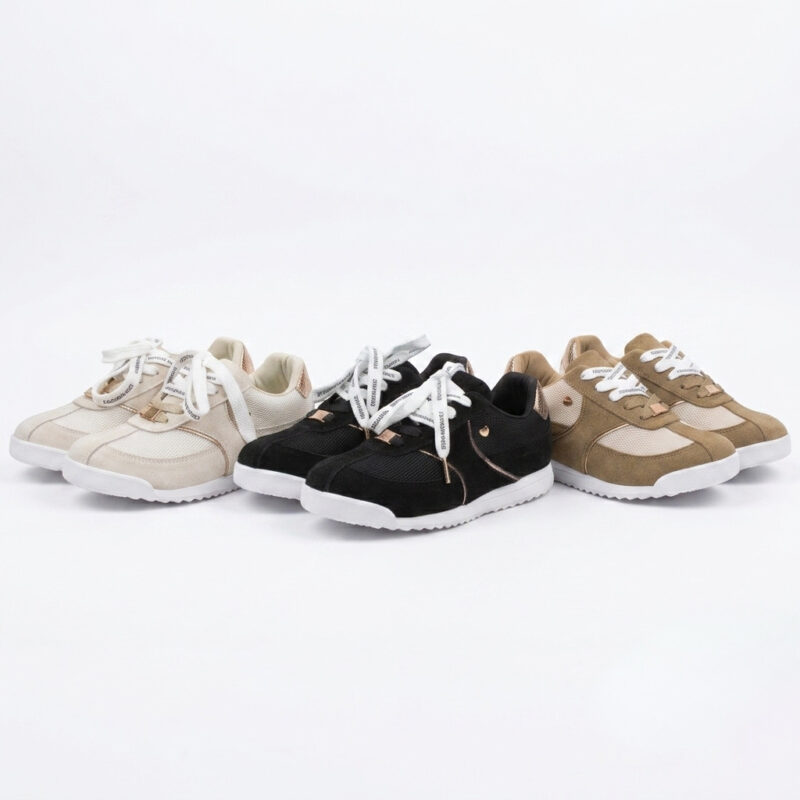 Tenis en Cuero para Mujer Loretta Beige | Diseño Casual Premium | Hecho en Colombia