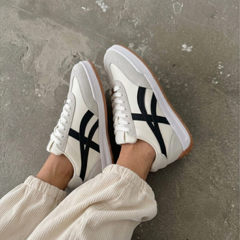 Tenis Casuales Blancos y Negros para Mujer ref Velvet