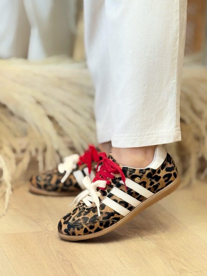 Tenis Mujer Cuero Animal Print Premium Estilo Ultralivianos